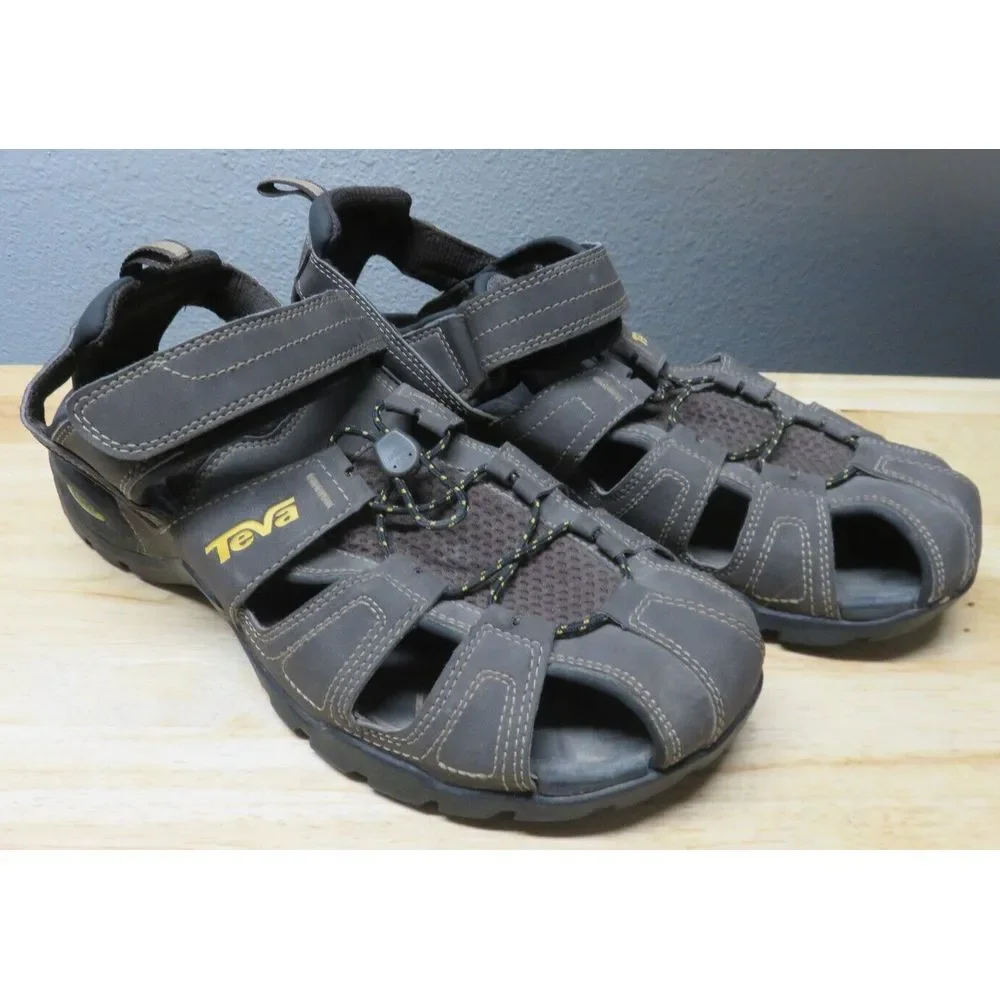 Teva Forebay Fisherman‎ Sport Hiking Sandals Brown ShocPad 1001116 Mens Size 11